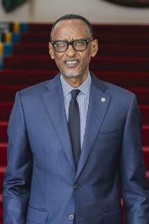 Paul Kagame, President of Rwanda, pictured during a joint meeting with Annalena Bärbock (not