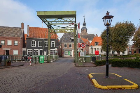 Drawbridge in the town of Blokzijl, province of Overijssel, Netherlands