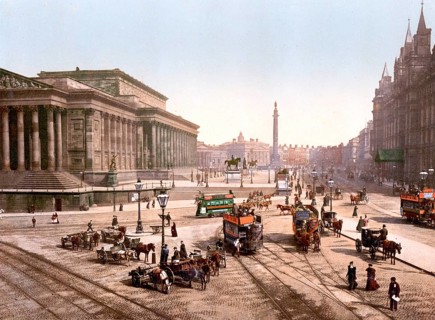 St George's Hall, Liverpool, ca 1895, England, Historic, digitally restored reproduction from a