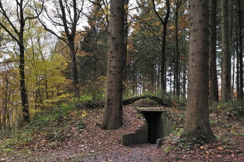 Entrance of cagna, hideout of the Belgian resistance fighters, the maquisards, at the Wolfsschlucht