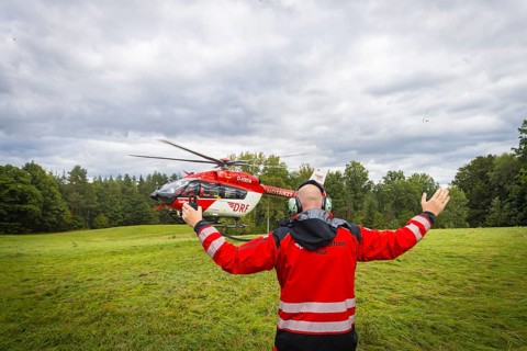 Winch rescue training of the rescue helicopter, Christoph 62, on the occasion of the 50th