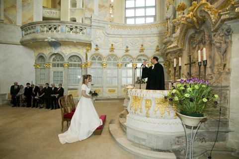 Wedding ceremony in the Church of Our Lady, since 2006 bridal couples can also get married in the