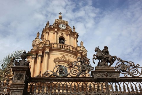 Old Town of Ragusa, the Collegiate Church of San Giorgio or Cathedral of Saint George in the late