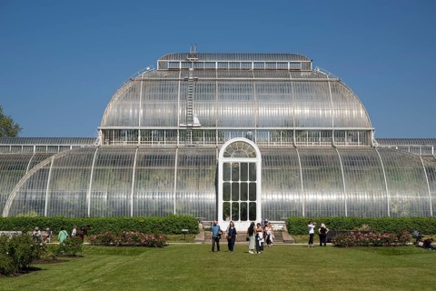 Palm House, oldest Victorian greenhouse in the world, Royal Botanic Gardens, Kew, London, England,