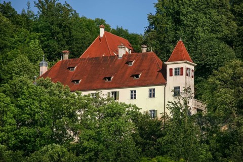 Klingenstein Castle, historic building, architecture, trees, lush greenery, peaceful, idyllic