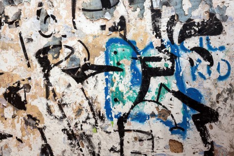 Wall painting, graffiti, Patio Dom Fradique, Alfama neighbourhood, Lisbon, Portugal, Europe