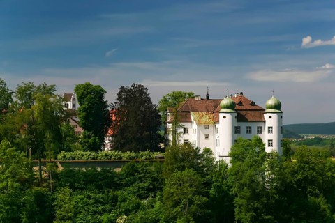 Hinteres Schloss, Mühlheim Castle of the Lords of Enzberg, two-tower castle complex with