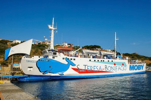 Ferry Car ferry for ferry service between Santa Teresa di Gallura in Sardinia and Bonifacio in