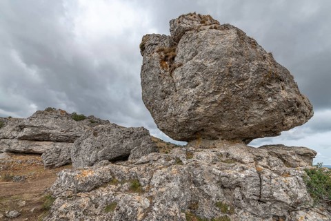 Strangely shaped rocks in the chaos of Nimes le Vieux in the Cevennes National Park. Unesco World