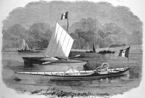 Armchair on a boat, canoe, of the Empress Eugénie de Montijo (woman of Napoleon III), 1865, France,