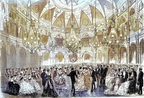Ball at the Grand Hotel, for the benefit of unemployed workers, Paris, 1869, France, Historical,