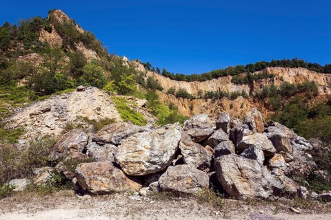 Disused Vatter porphyry quarry, Dossenheim, Baden-Württemberg, Germany, Europe