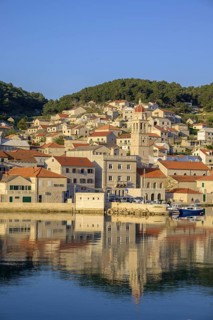 Church of St. Jerome of Stridon in the morning light, Pucišca, Split-Dalmatia County, Croatia,