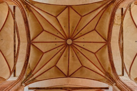 Star vault above the crossing of the Georgenkirche, Old Town Hanseatic City of Wismar,