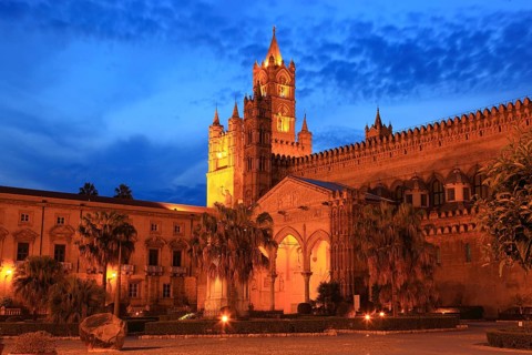 In the old town of Palermo, the Cathedral Maria Santissima Assunta, Roman Catholic Church, UNESCO,