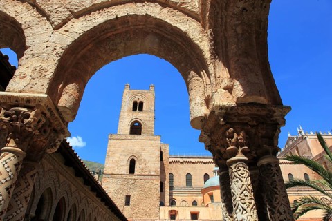 City of Monreale, Cloister of the Cathedral of Santa Maria Nuova, Unesco World Heritage Site,