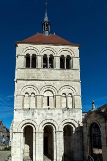 Ebreuil village, Saint-Leger benedictine abbey, abbey church from the 10th century, Allier