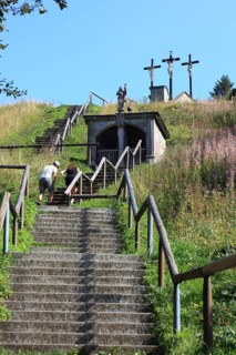 The three crosses on the Kreuzberg near the city of Bischofsheim an der Rhön, Rhön-Grabfeld