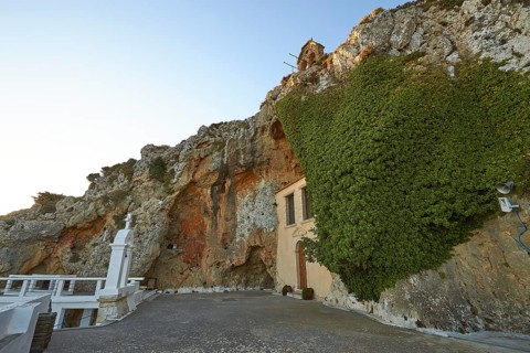 Bell Tower, Rock Chapel, Faneromenis Monastery, Rock Monastery, Orthodox Monastery, Eastern Crete,