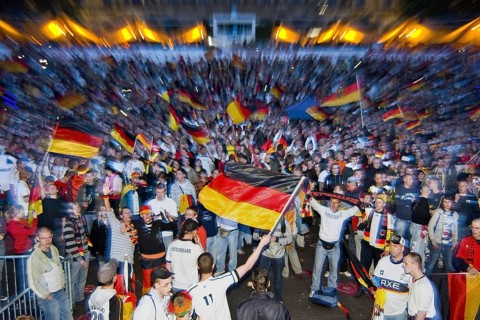 Public viewing on the banks of the Elbe in Dresden, as here for the 2006 European Football