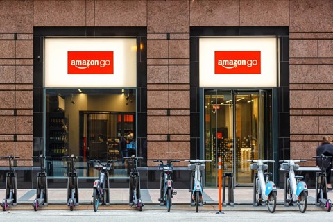 Amazon Go supermarket shop without cash registers in Chicago, USA, North America