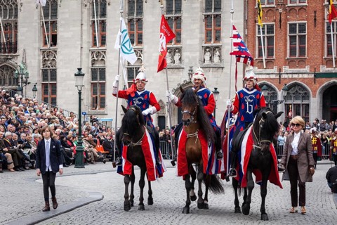 BRUGES, BELGIUM, MAY 17: Annual Procession of the Holy Blood on Ascension Day. Locals perform an