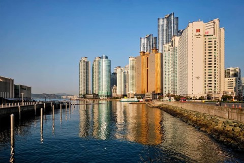 BUSAN, SOUTH KOREA, APRIL 13, 2017: Marine city expensive and prestigious residential area