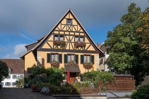 Half-timbered house in the old town of Engen, Constance district, Baden-Württemberg, Germany,