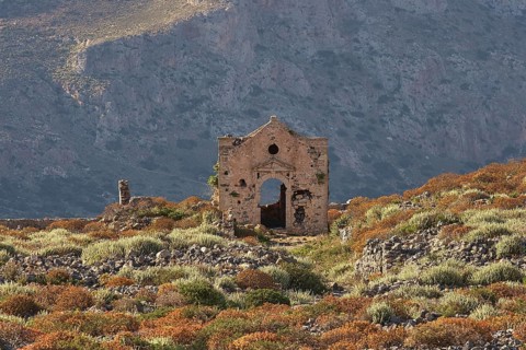 Venetian Sea Fortress Gramvoussa, Ruined Buildings, Machia, Gramvoussa Peninsula, Pirate Bay,