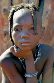 Himba girl, portrait, Omohanja, Kaokoland, Kunene, Namibia, Africa