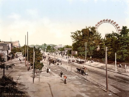 Der Würstelprater, Vienna, Austria, around 1890, Historical, digitally restored reproduction from a