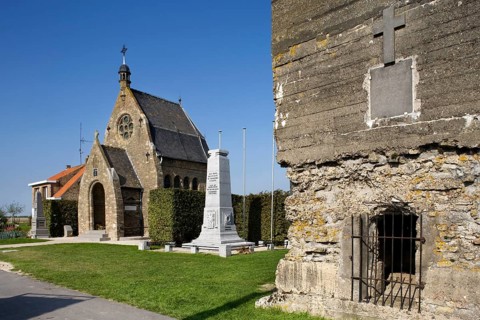 The Notre Dame of Victory Chapel and the World War 14-18 Memorial, Oud-Stuivekenskerke, Belgium,