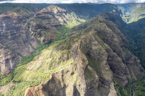 Aerial view Waimea Canyon, Waimea Canyon State Park, Kauai, Hawaii, USA, North America