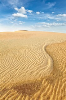 White sand dunes on sunrise, Mui Ne, Vietnam, Asia