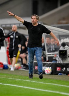 Coach Michael Wimmer VfB Stuttgart on the sidelines, gestures, Mercedes-Benz Arena, Stuttgart,