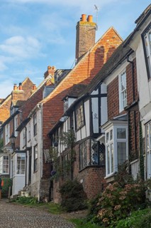 Paved Mermaid Street, Rye, East Sussex, England, United Kingdom, Europe