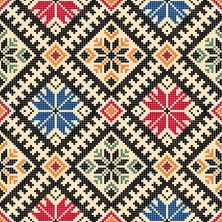 Traditional Latvian embroidery seamless pattern, vector illustration