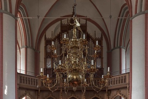 Candlestick in the Bardowick Cathedral, Bardowick, Lower Saxony, Germany, Europe