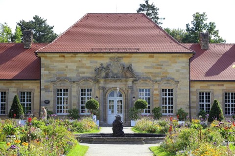 Old Palace (west side) at the Hermitage in Bayreuth, Upper Franconia, Bavaria, Germany, Europe
