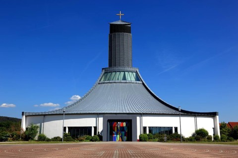 St. Christopher's motorway church, Himmelkron, Kulmbach district, Upper Franconia, Bavaria,