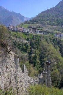 Earth pyramids of, Zone, Province of Brescia, Italy, Europe