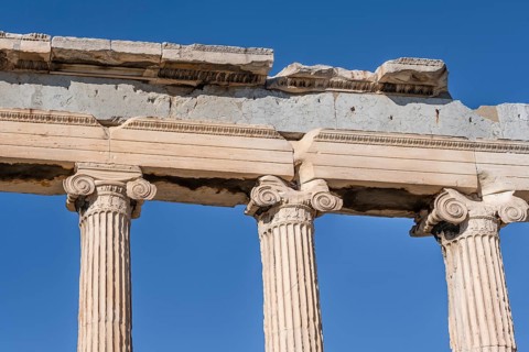 Columns of the Erechtheion Temple, Acropolis, Athens, Greece, Europe
