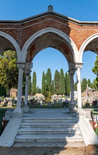 Graves in the central cemetery of Venice, cemetery island of San Michele, Venice, Italy, Europe