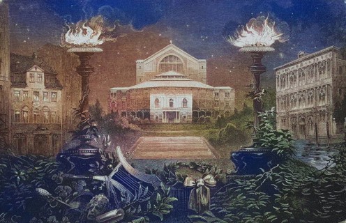 Richard Wagner Festspielhaus in Bayreuth, Bavaria, Germany, c. 1885, Historic, digitally restored