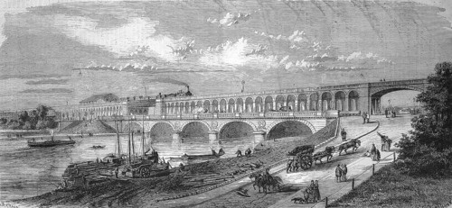 Viaduct of the Ring Railway between the Quartier d'Auteuil and Quartier de Javel, 1869, Paris,