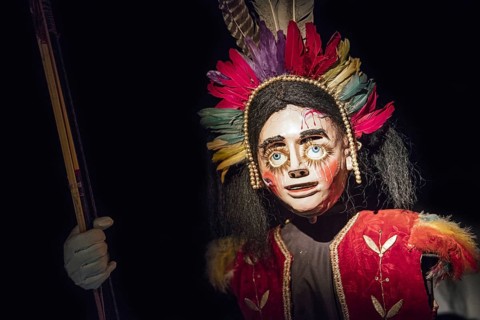 Traditional ornate mask in the Museo Nacional de Etnografía y Folklore, MUSEF, ethnographic museum