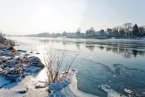 Winter on the Elbe, between Dresden Blasewitz and Loschwitz