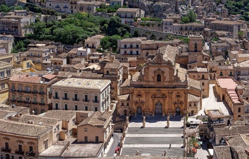 The church of San Pietro, Duomo di San Pietro Apostolo, in the Sicilian town of Modica. The old
