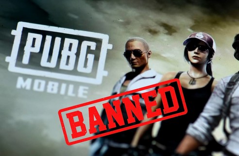 Photo Illustration of PUBG app with Banned text on an ipad device in Guwahati, india, on September