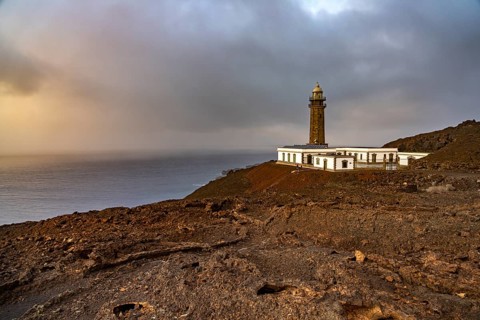 Lighthouse at Punto de Orchilla at dusk, El Hierro, Canary Islands, Spain, Europe